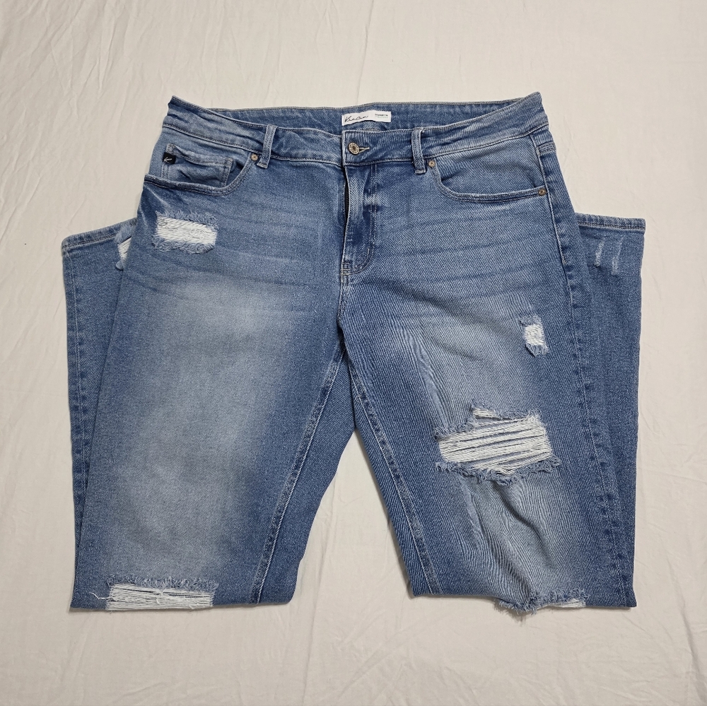 KanCan Medium Blue Ripped Boyfriend Jeans